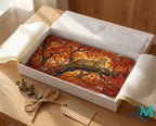 Leopard in Autumn Trees Vanity Plate - Road Muse