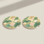 Lotus Pond Car Coasters Set - Road Muse