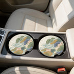 Lotus Pond Floral Car Coasters Set - Road Muse