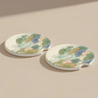 Lotus Pond Floral Car Coasters Set - Road Muse