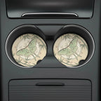 Luna Moth Botanical Car Coasters Set - Road Muse