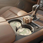 Luna Moth Botanical Car Coasters Set - Road Muse