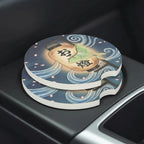 Luna Moth Lantern Car Coasters Set - Road Muse