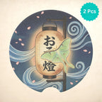 Luna Moth Lantern Car Coasters Set - Road Muse