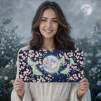 Luna Moths Cherry Blossoms Moonlit Vanity Plate - Road Muse