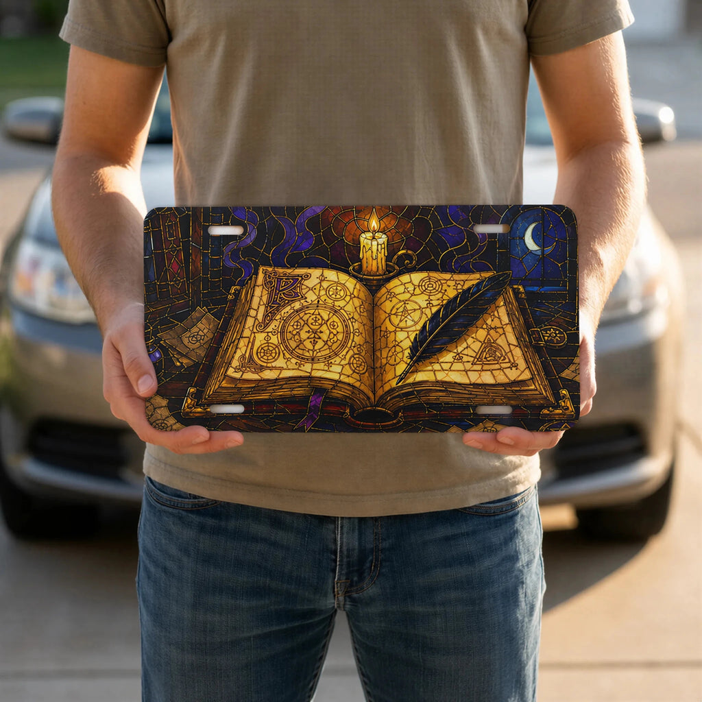 Magic Grimoire Spellbook Vanity Plate - Road Muse