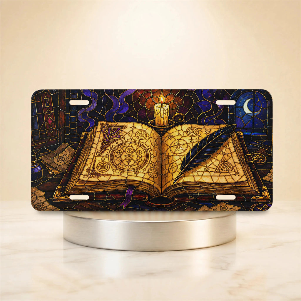 Magic Grimoire Spellbook Vanity Plate - Road Muse