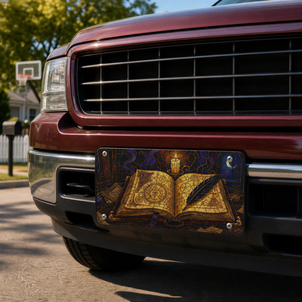 Magic Grimoire Spellbook Vanity Plate - Road Muse