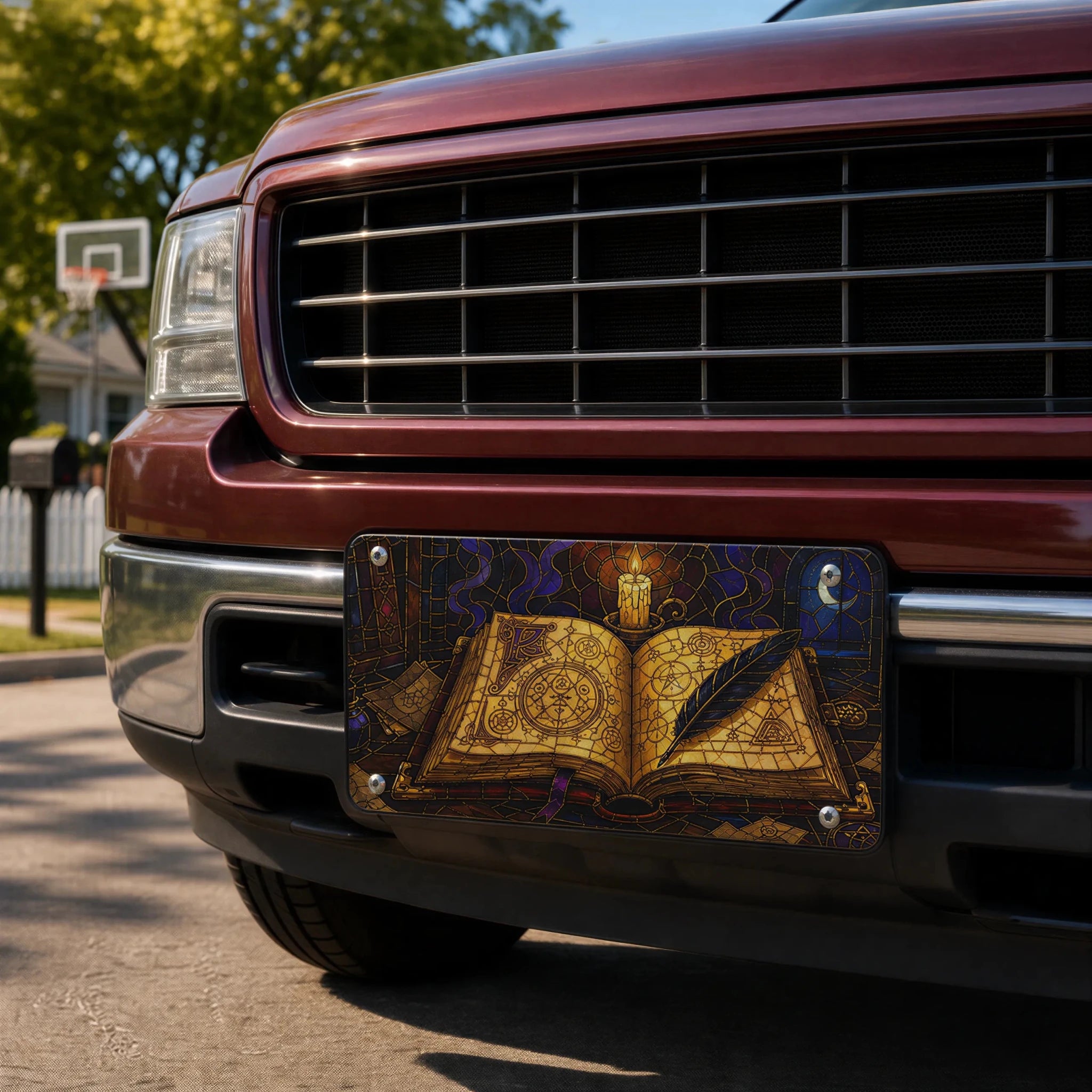 Magic Grimoire Spellbook Vanity Plate - Road Muse