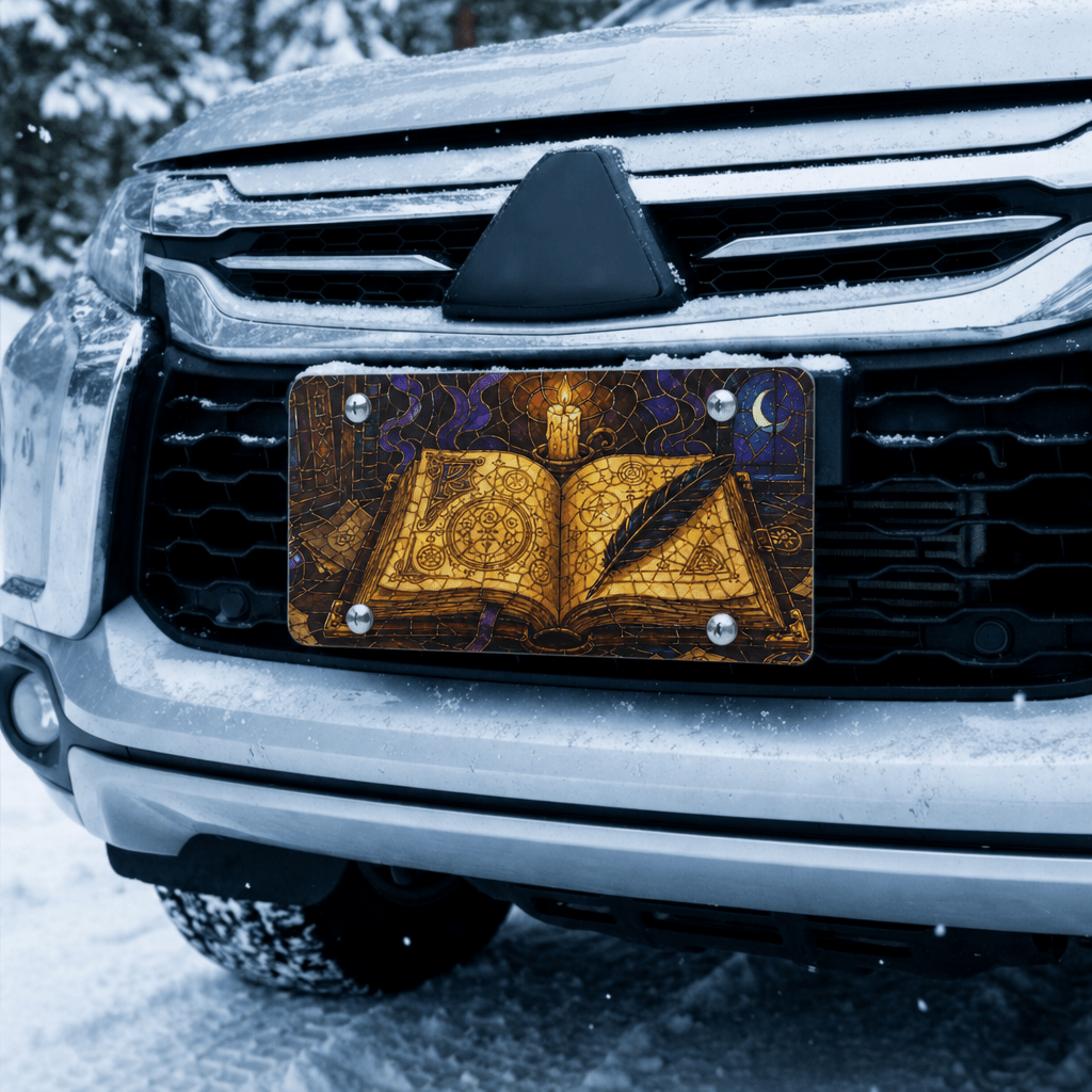 Magic Grimoire Spellbook Vanity Plate - Road Muse