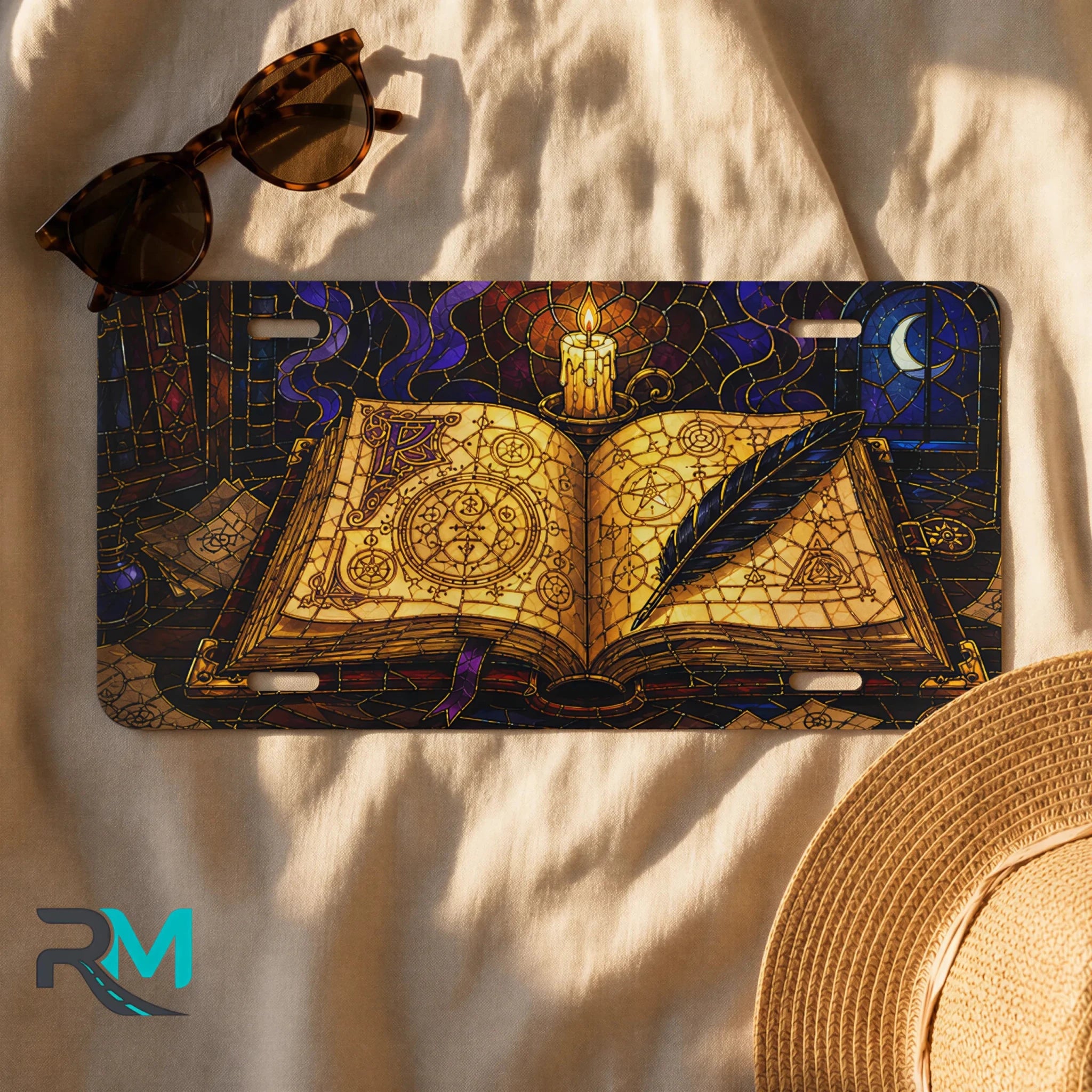 Magic Grimoire Spellbook Vanity Plate - Road Muse