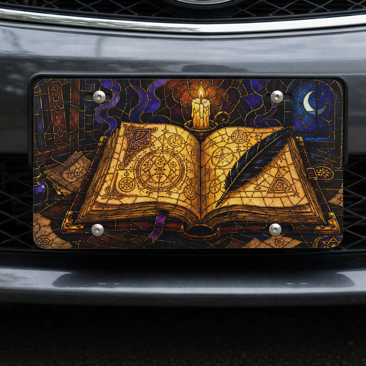 Magic Grimoire Spellbook Vanity Plate - Road Muse