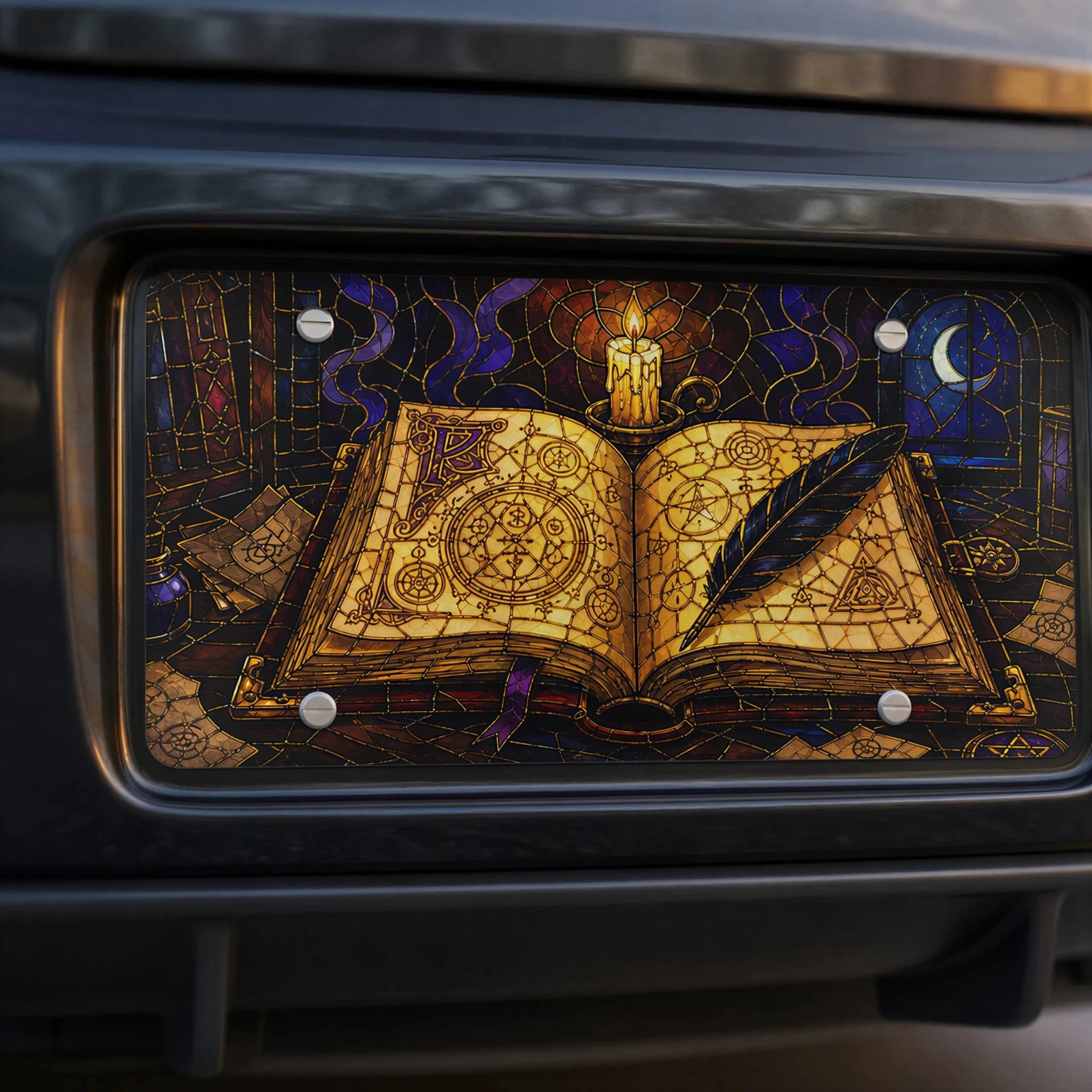 Magic Grimoire Spellbook Vanity Plate - Road Muse