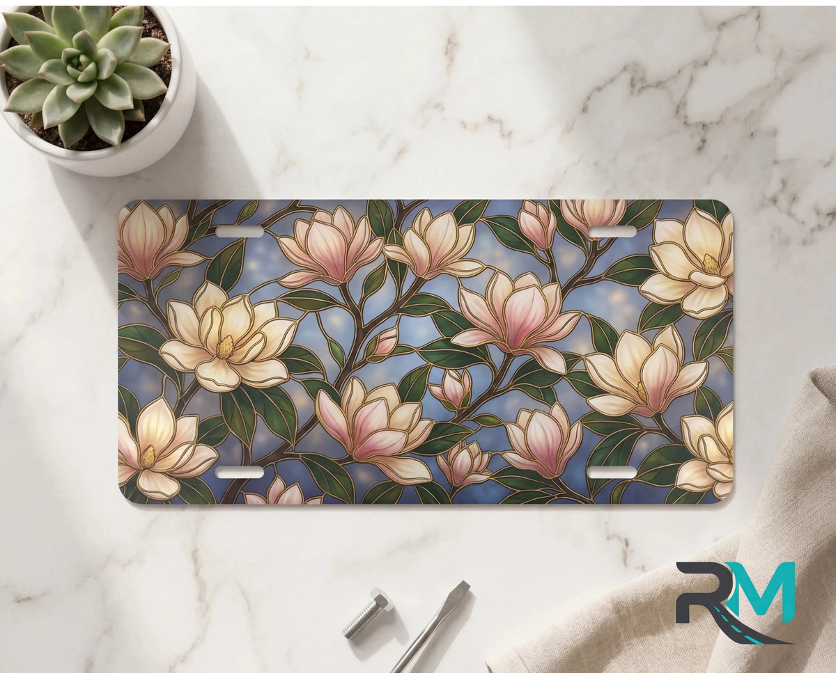 Magnolia Floral Vanity Plate - Road Muse
