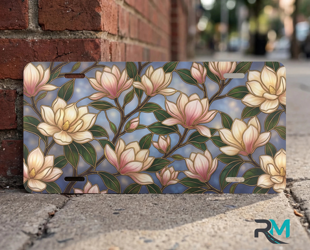Magnolia Floral Vanity Plate - Road Muse