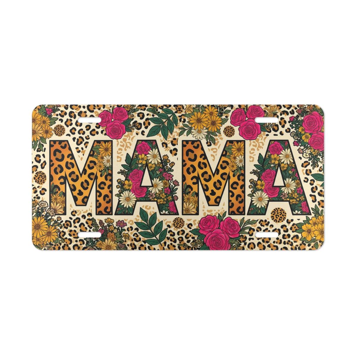 Mama Leopard Tropical Floral Vanity Plate - Road Muse