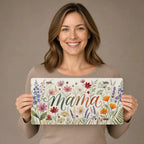Mama Floral Script Wildflowers Vanity Plate