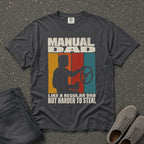 Manual Dad Vintage Mechanic Steering Wheel Tee - Road Muse