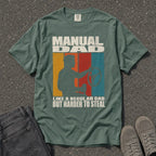 Manual Dad Vintage Mechanic Steering Wheel Tee - Road Muse