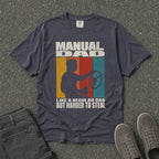 Manual Dad Vintage Mechanic Steering Wheel Tee - Road Muse