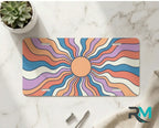 retro boho vanity plate on marble surface — warm peach mauve decorative license plate