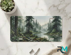 forest river vanity plate on marble surface — sage green foggy blue decorative license plate