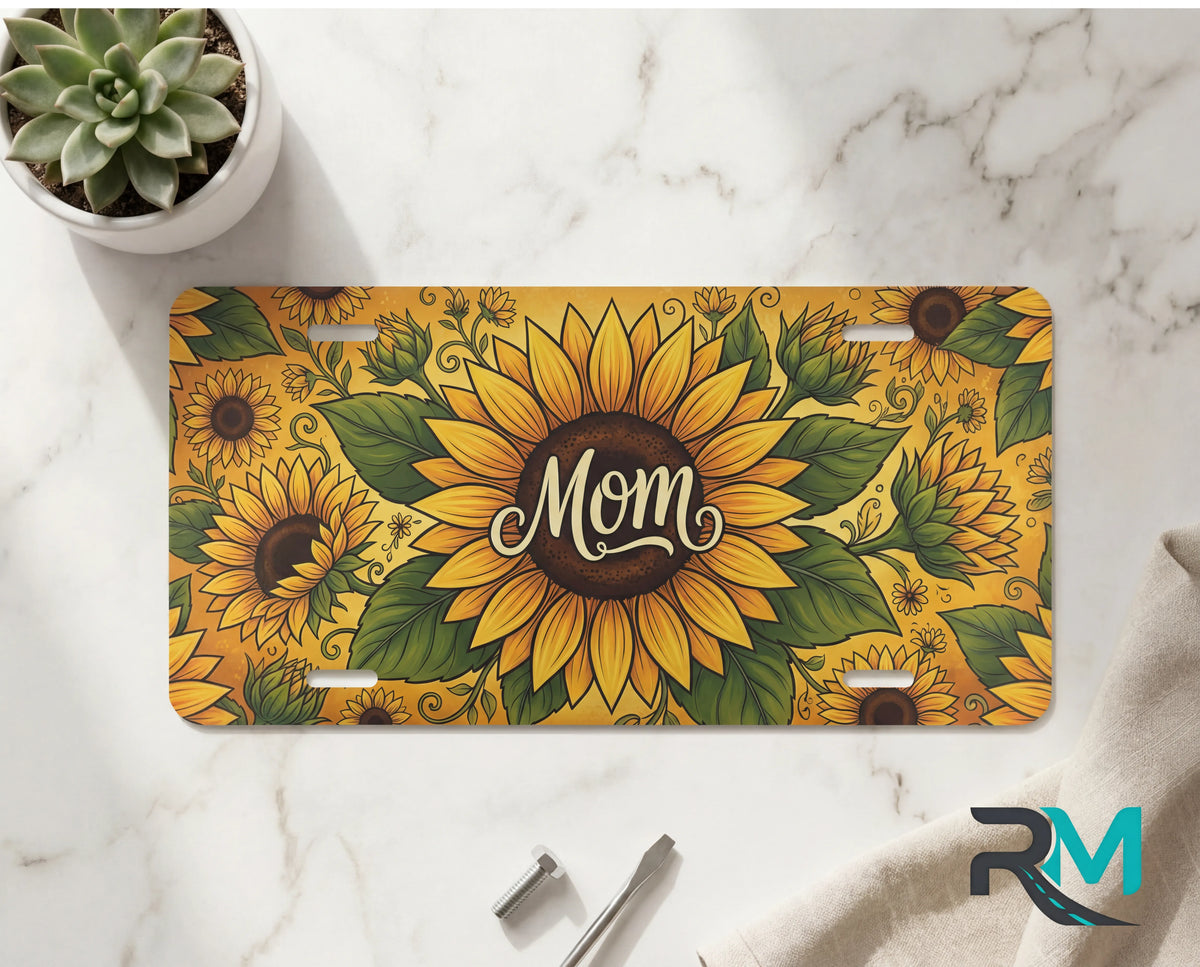 Sunflower Mom Vanity Plate