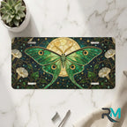 luna moth vanity plate on marble surface — emerald luna moth midnight filigree decorative plate