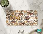 dog mom vanity plate on marble surface — paw print puppy decorative license plate