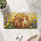 guinea pig meadow vanity plate on marble surface — fluffy guinea pig wildflower decorative plate