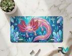 stained glass animal vanity plate on marble surface — vivid jewel tone wildlife decorative plate