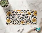 Mama Cow Print Sunflowers Vanity Plate