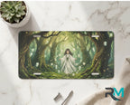 forest spirit vanity plate on marble surface — moonlit glade spirit lights ancient trees decorative plate