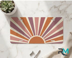 retro terracotta rose vanity plate on marble surface — soft dusty pink sunrise decorative plate