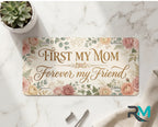 First My Mom Forever My Friend Gold Watercolour Vanity Plate