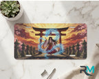 spirit shrine vanity plate on marble surface — blazing sunset electric blue spirit torii decorative plate