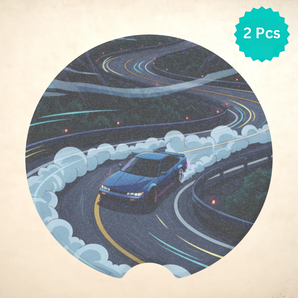 Midnight Drift Car Coasters Set - Road Muse