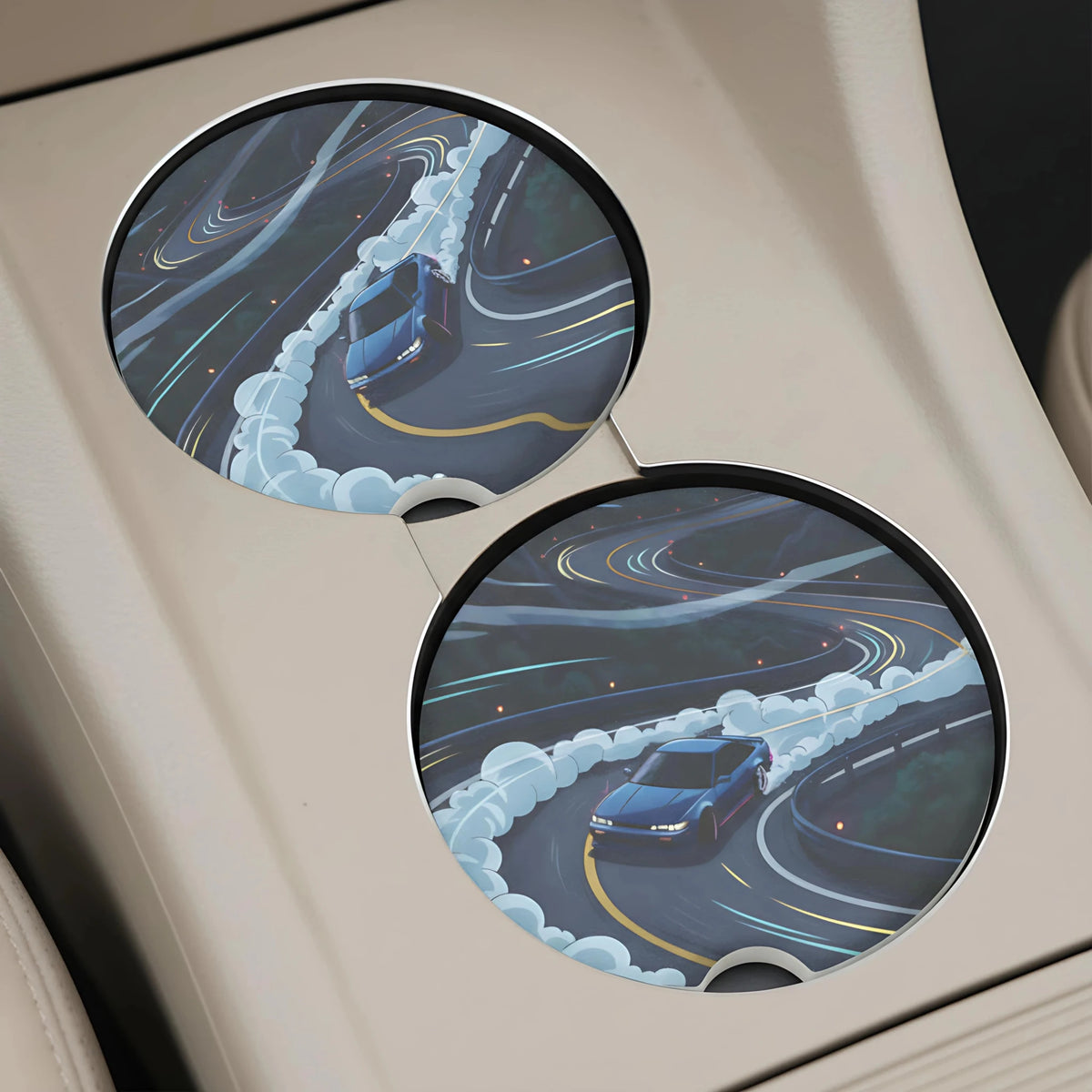 Midnight Drift Car Coasters Set - Road Muse