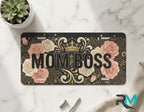 Mom Boss Floral Crown Vanity Plate - Road Muse