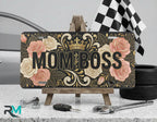 Mom Boss Floral Crown Vanity Plate - Road Muse