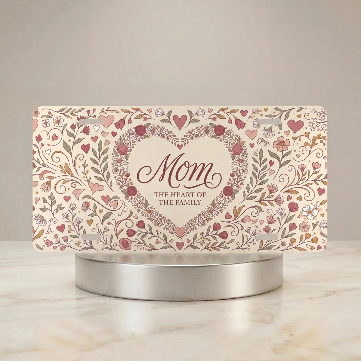 Mom Heart of the Family Vanity Plate - Road Muse