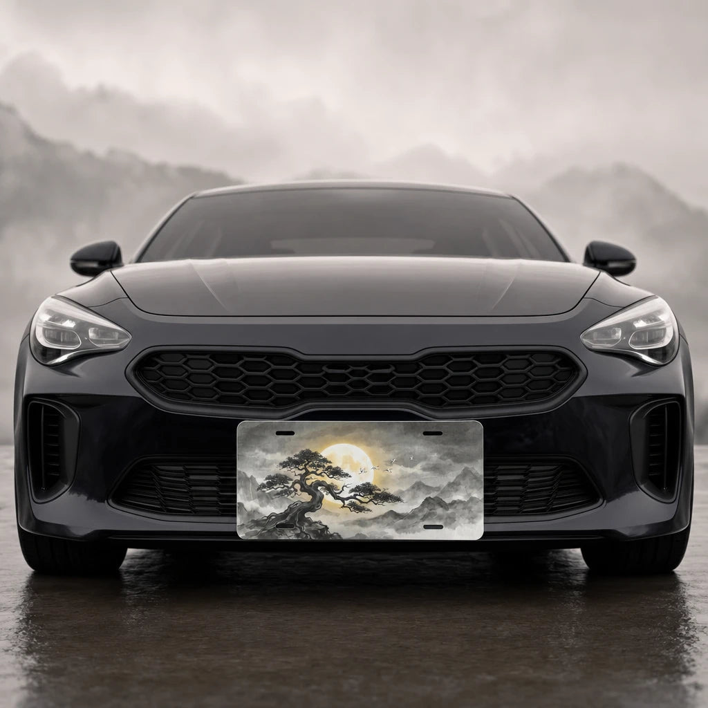 Moonlit Bonsai Tree Vanity Plate - Road Muse