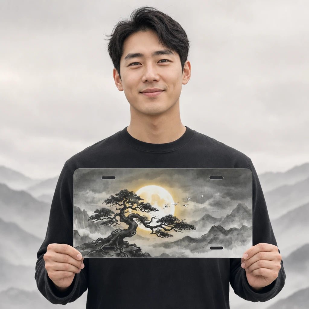 Moonlit Bonsai Tree Vanity Plate - Road Muse