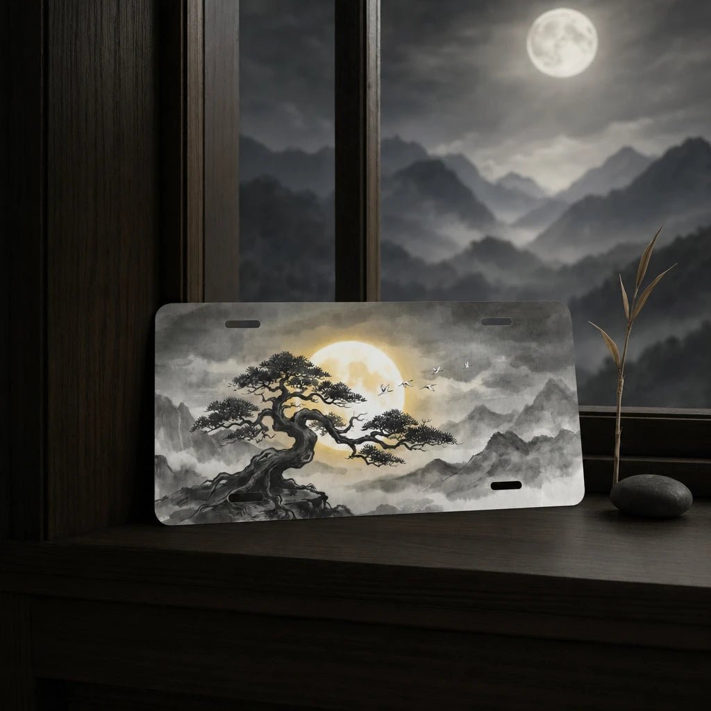 Moonlit Bonsai Tree Vanity Plate - Road Muse