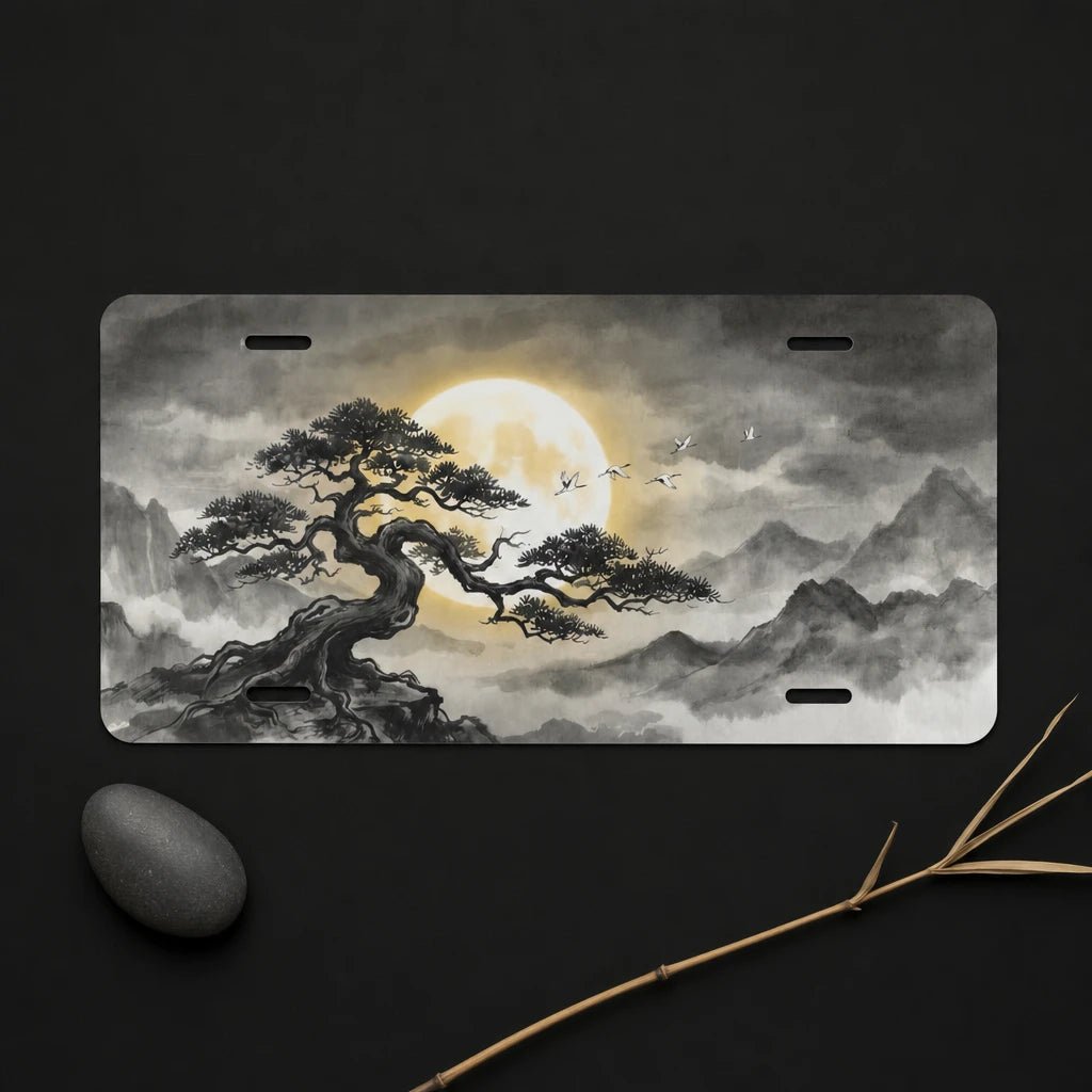 Moonlit Bonsai Tree Vanity Plate - Road Muse