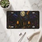 Moonlit Cottage Haunted Forest Vanity Plate - Road Muse