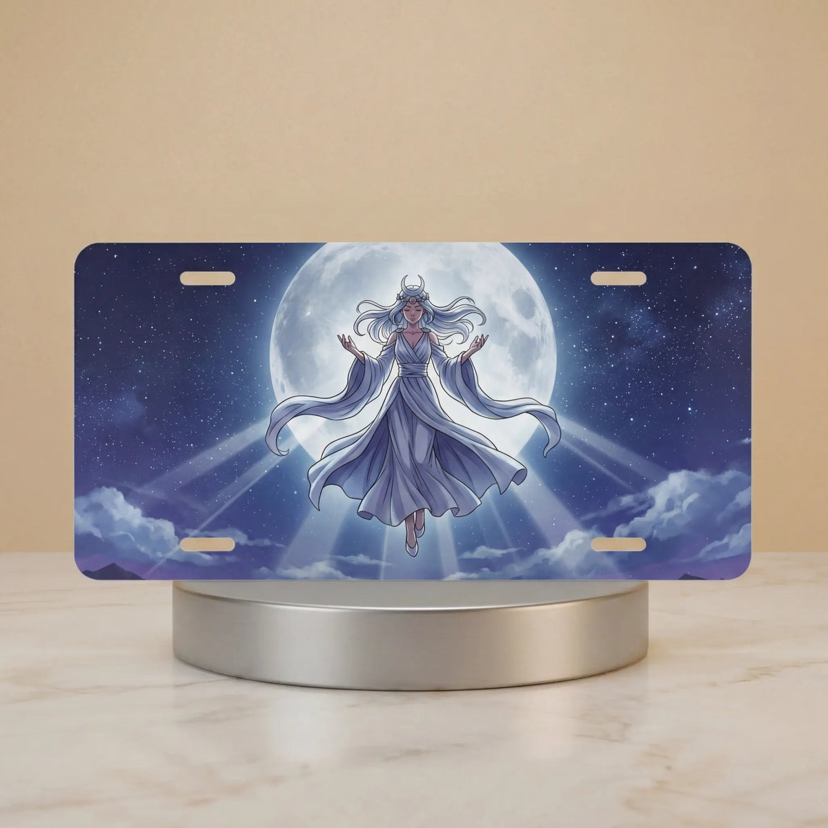 Moonlit Maiden Celestial Vanity Plate - Road Muse