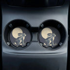 Moonlit Rabbit Car Coasters Set - Road Muse