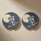 Moonlit Rabbit Car Coasters Set - Road Muse