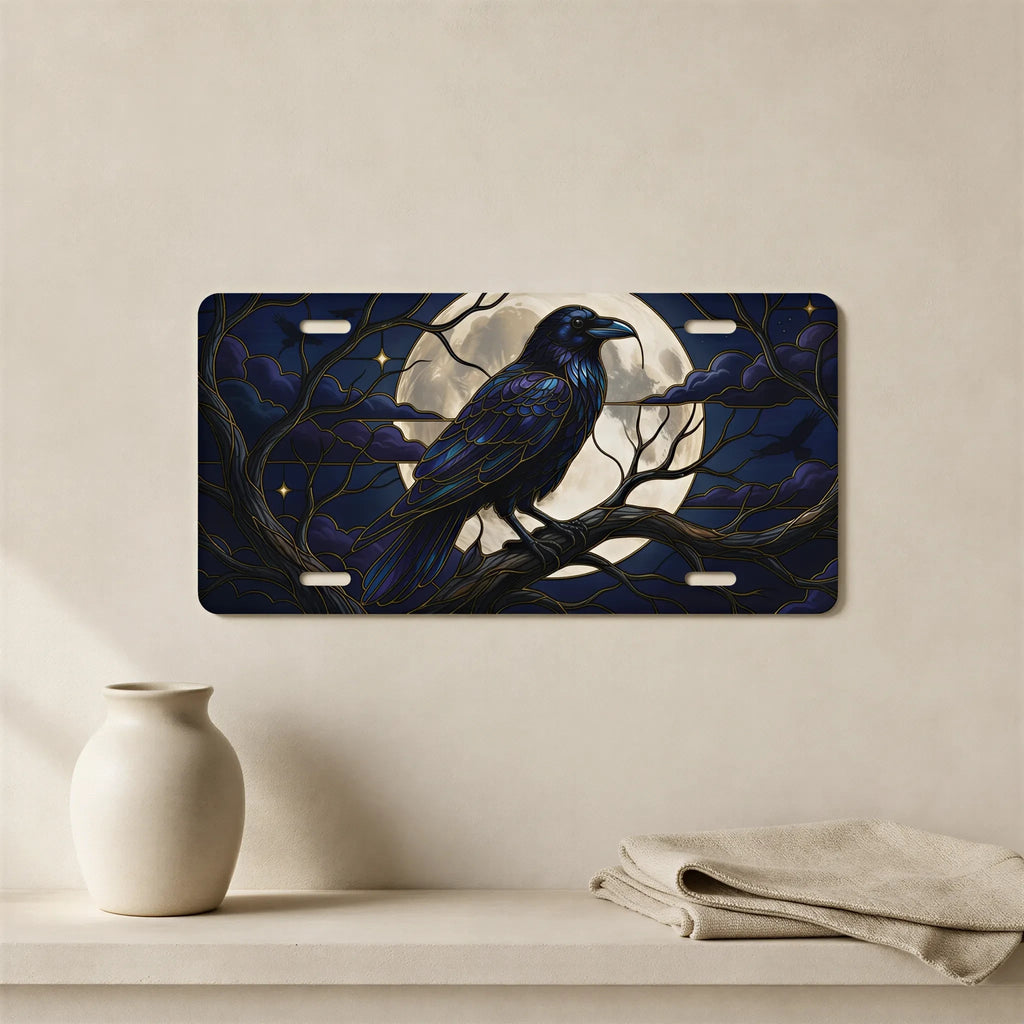 Moonlit Raven Vanity Plate - Road Muse